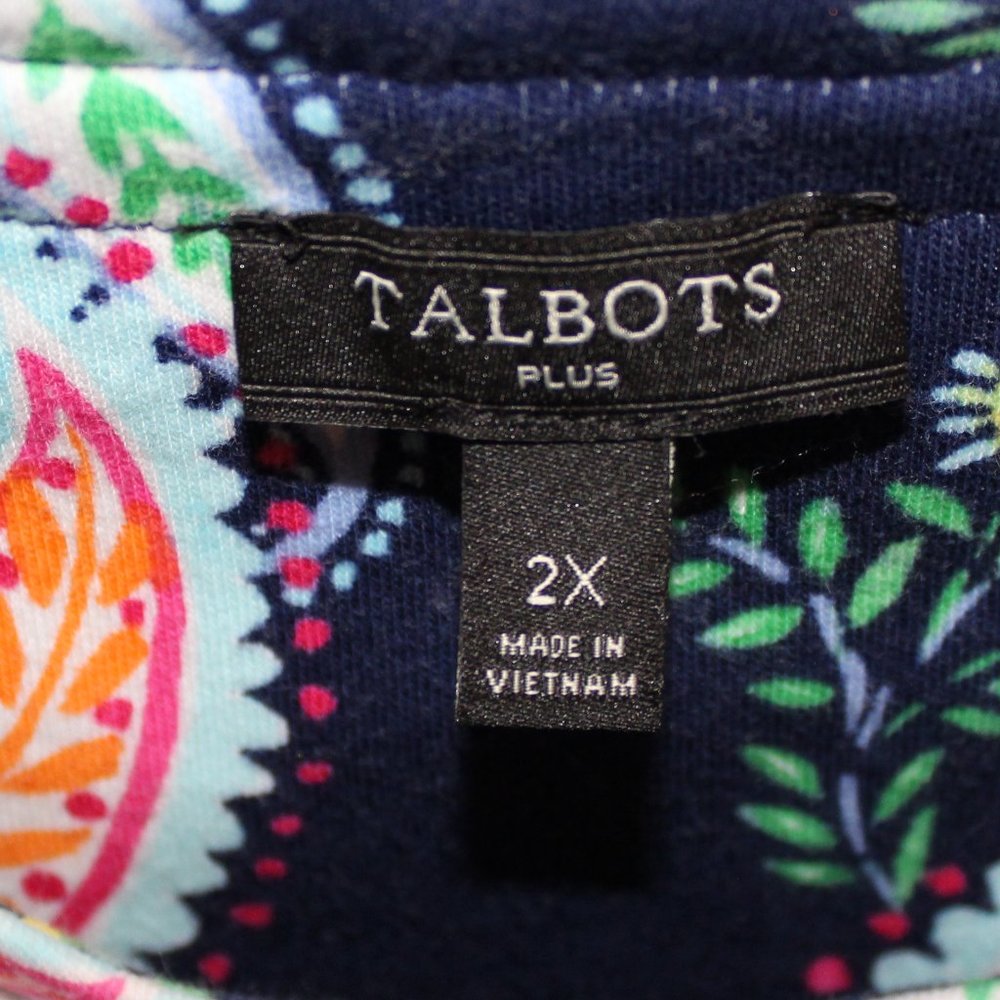 Talbots blue paisley sleeveless dress - Picture 4 of 4